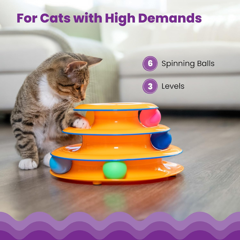 Interactive Spinning Ball Tower Cat Toy