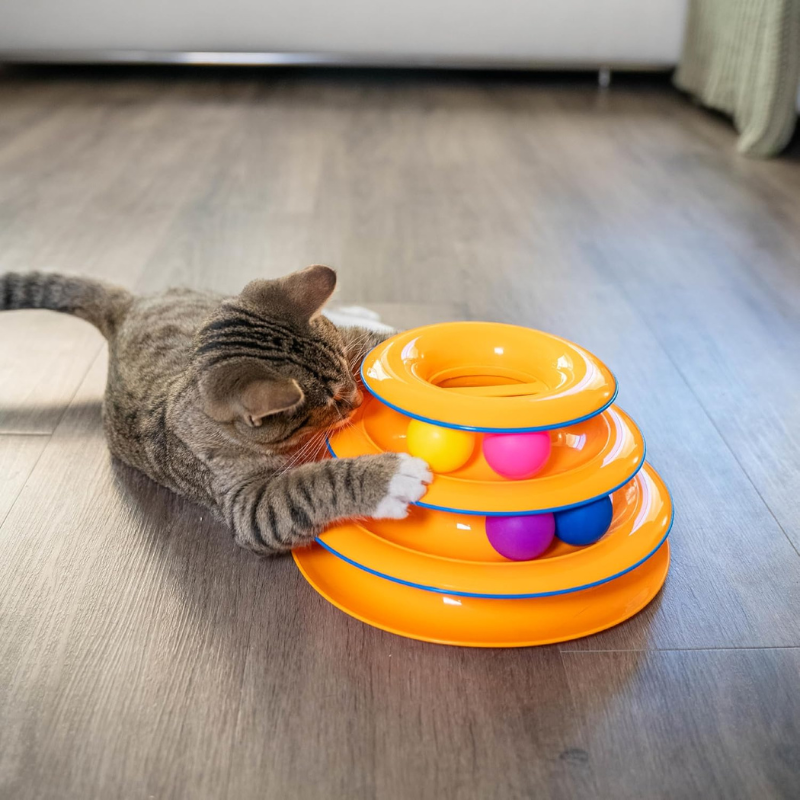 Interactive Spinning Ball Tower Cat Toy
