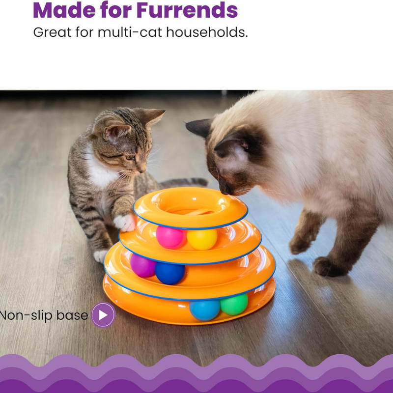 Interactive Spinning Ball Tower Cat Toy