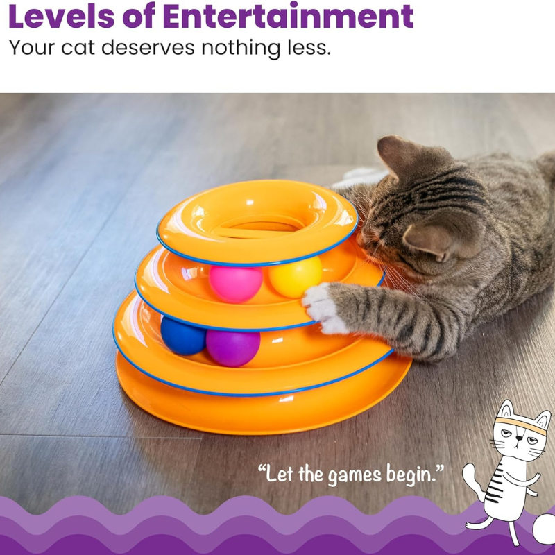 Interactive Spinning Ball Tower Cat Toy